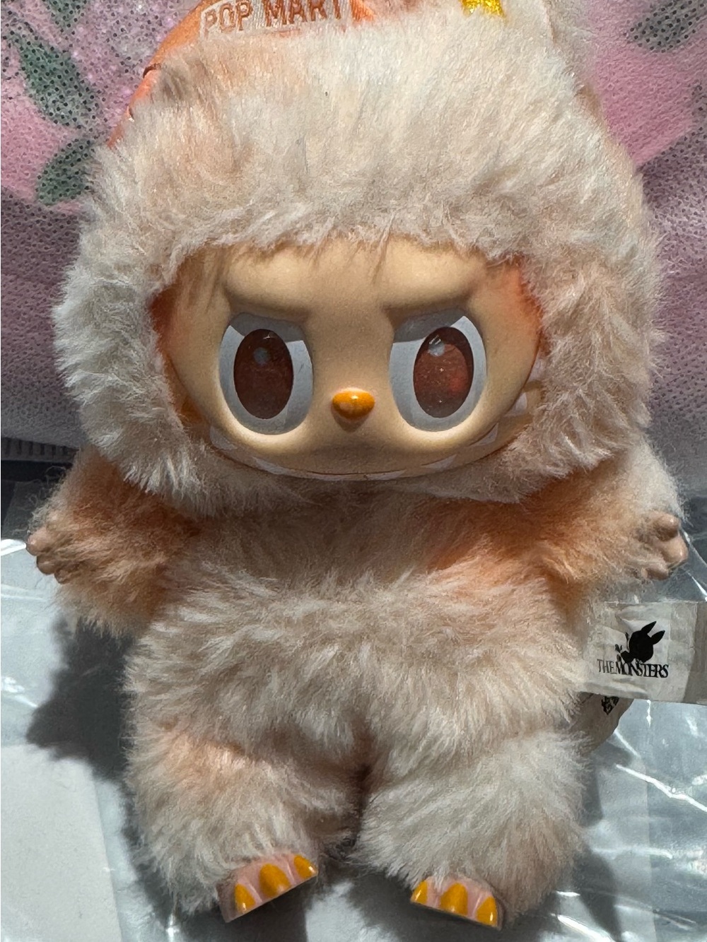 Authentic POP MART Labubu Peach Plush Pendant The Monsters Kasing Lung